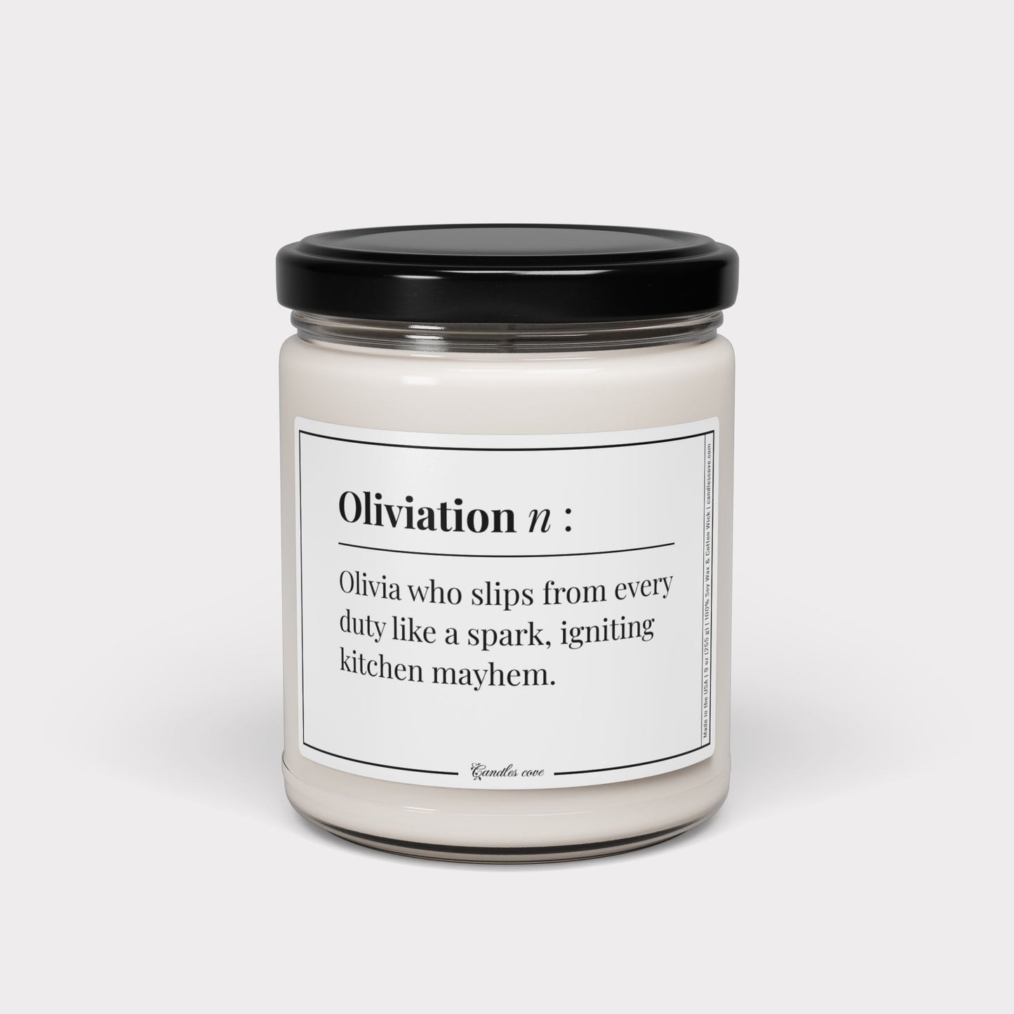 Olivia pun candle