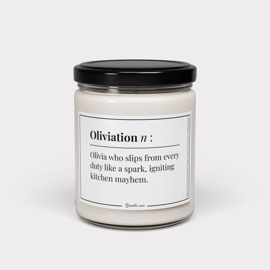 Olivia pun candle